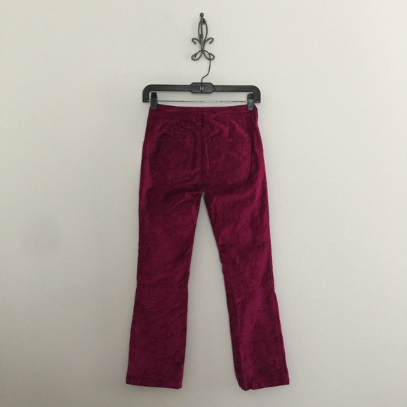Free People Pink Velvet Crop Pants - Picture 3 of 8